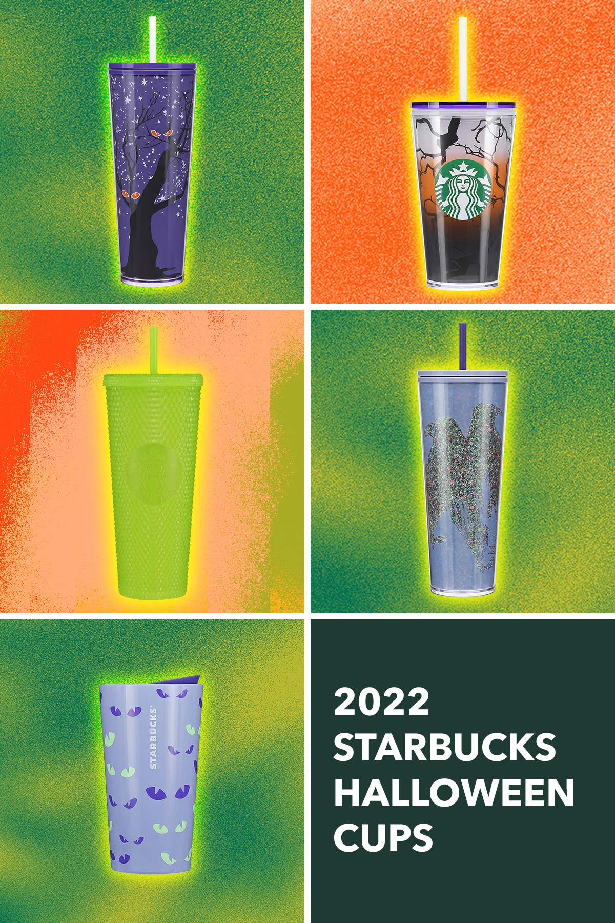 NEW Starbucks Glow-in-the Dark Cold Cup Key Chain Set of 3