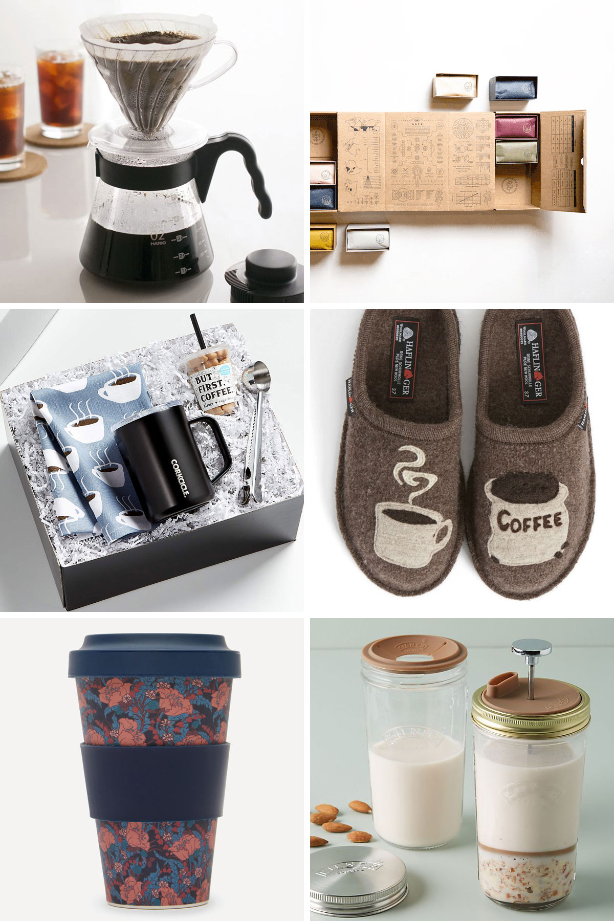 6 photos with 6 coffee gifts.