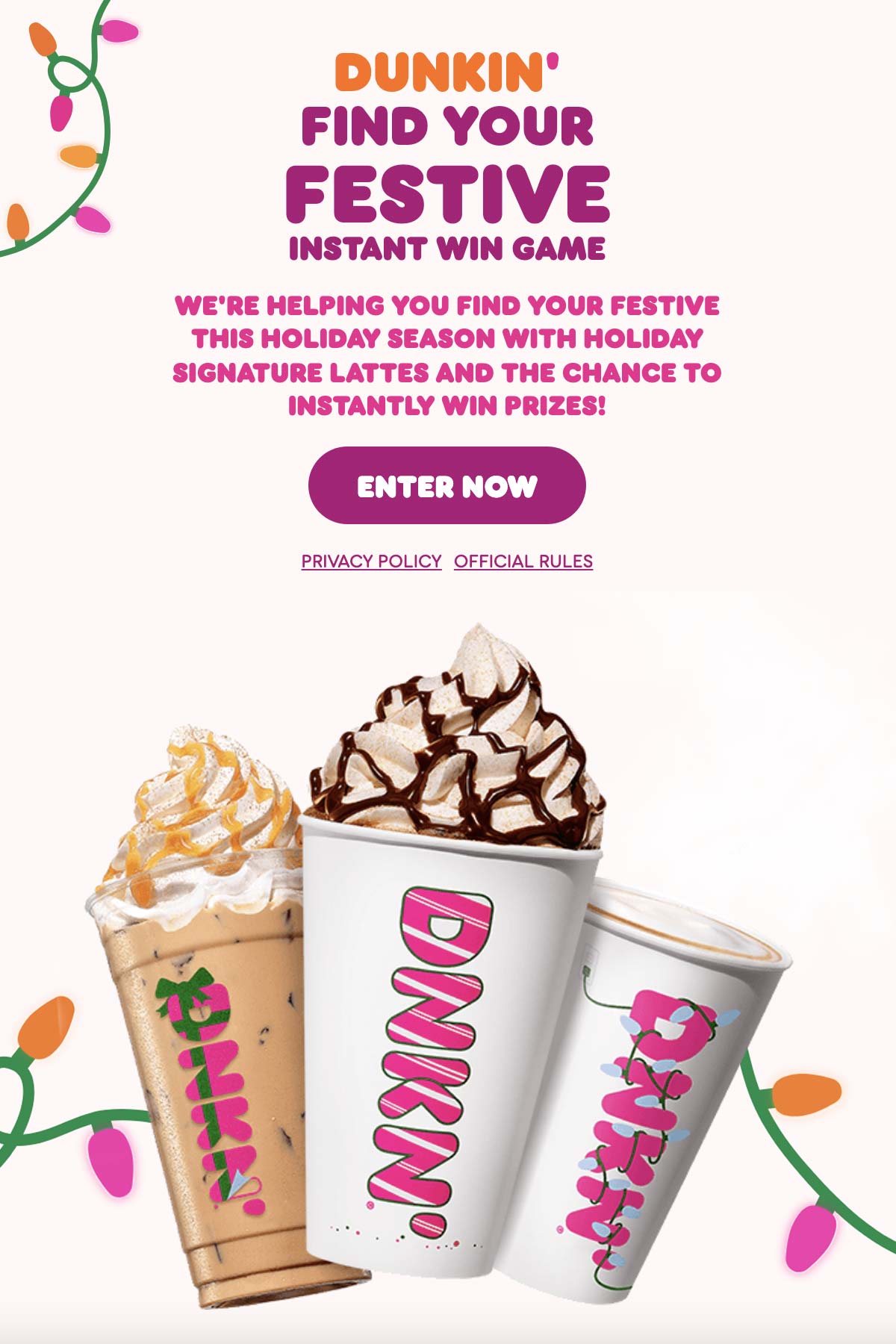 Dunkin' Find Your Festive Instant Win Game 2021.