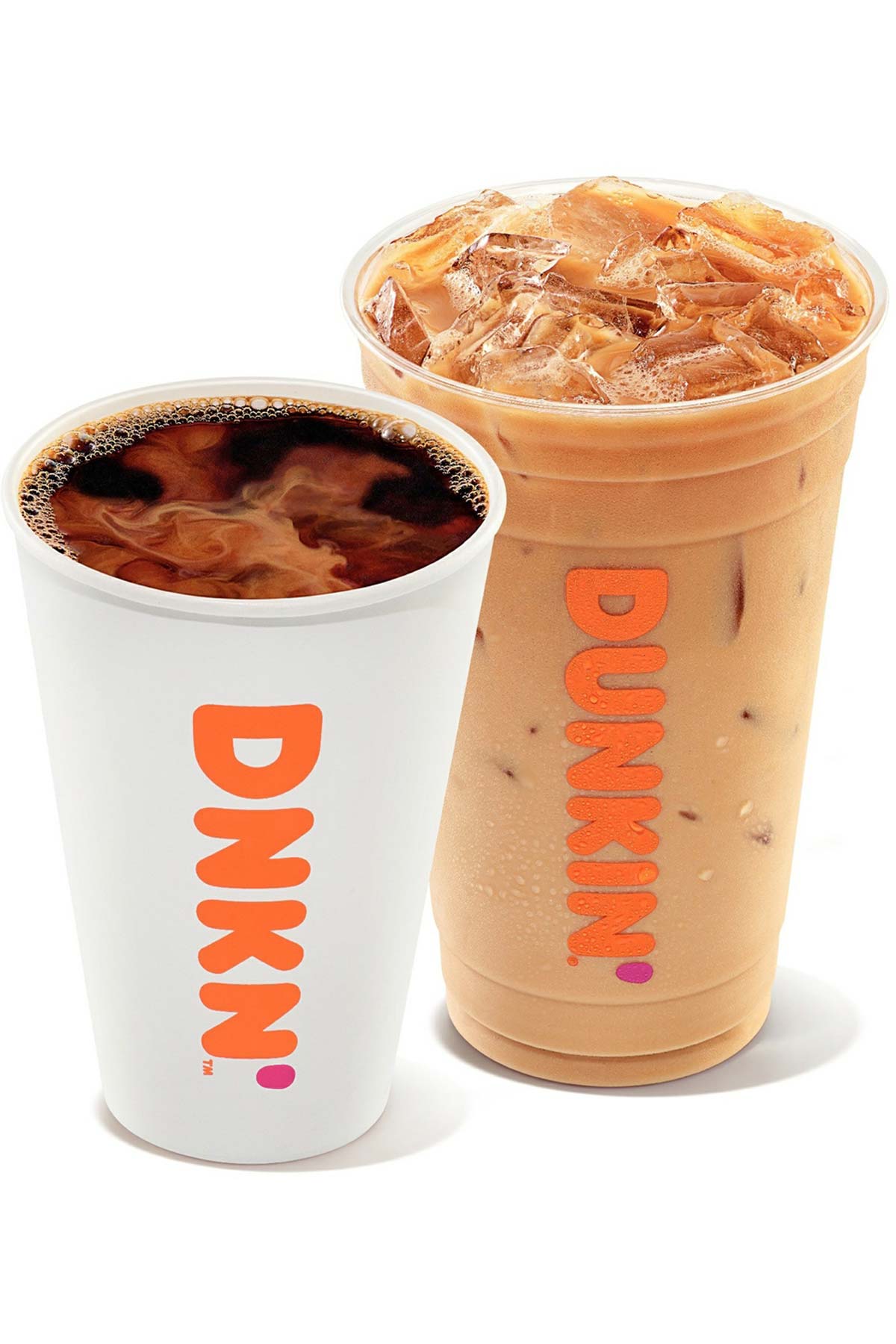 Two Dunkin' drinks.