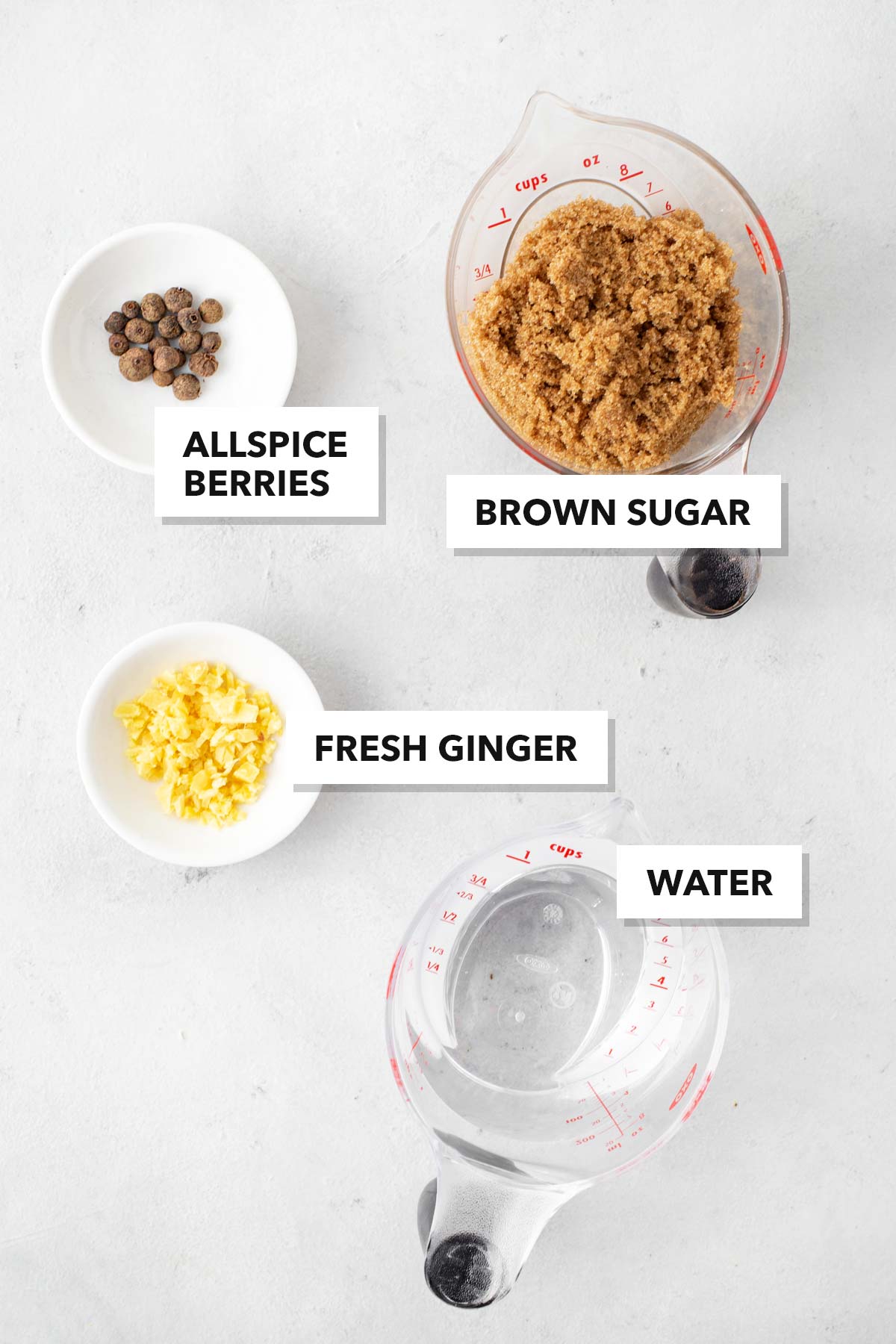 The ingredients to make Gingerbread Syrup.