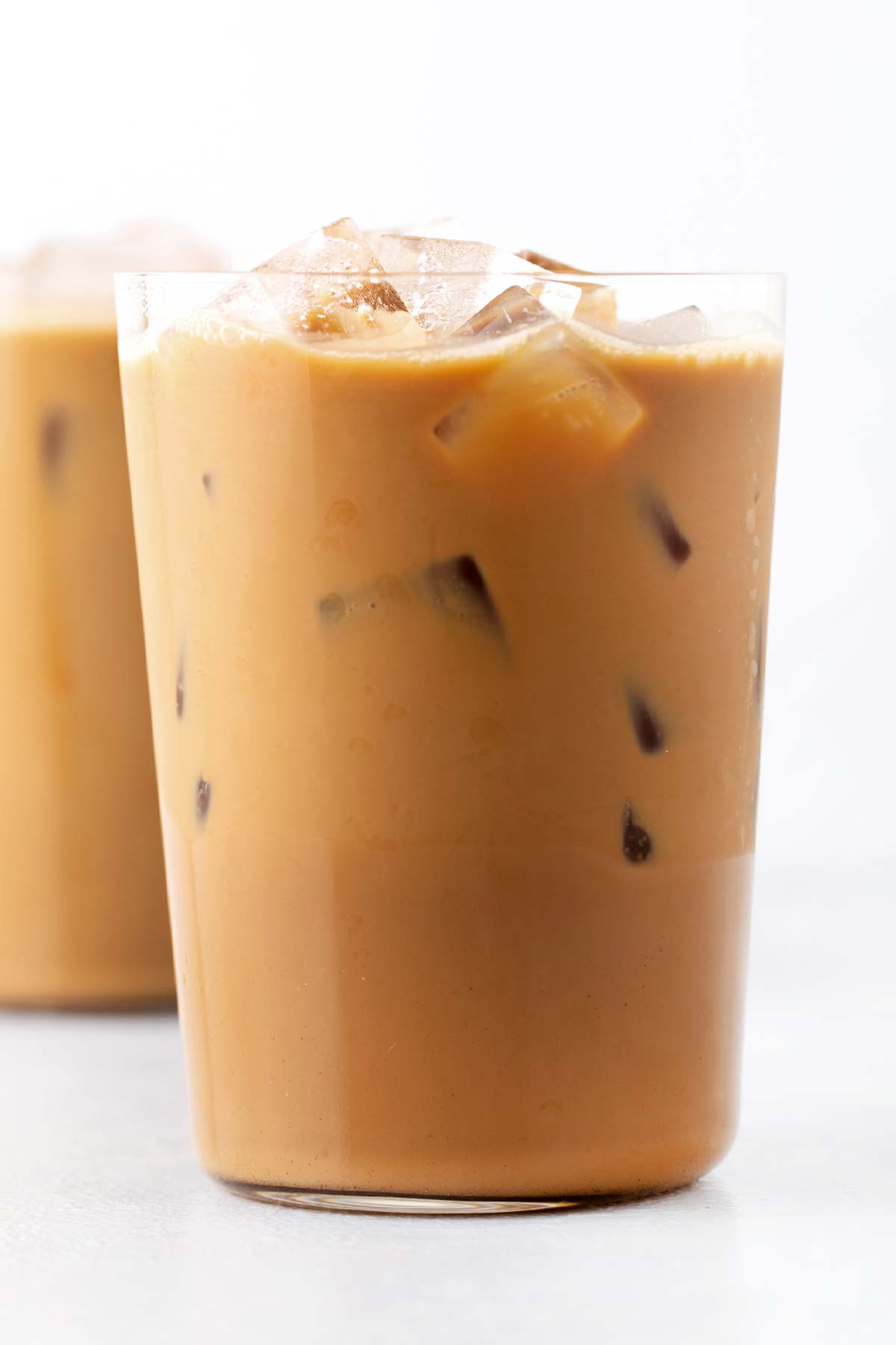 Vietnamese iced coffees in cups.