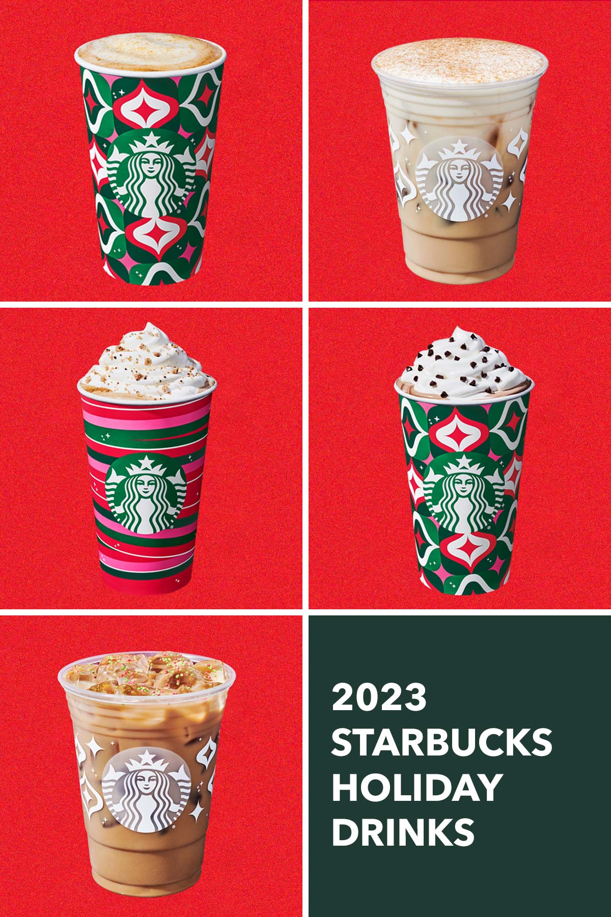 Starbucks 2023 holiday drinks.