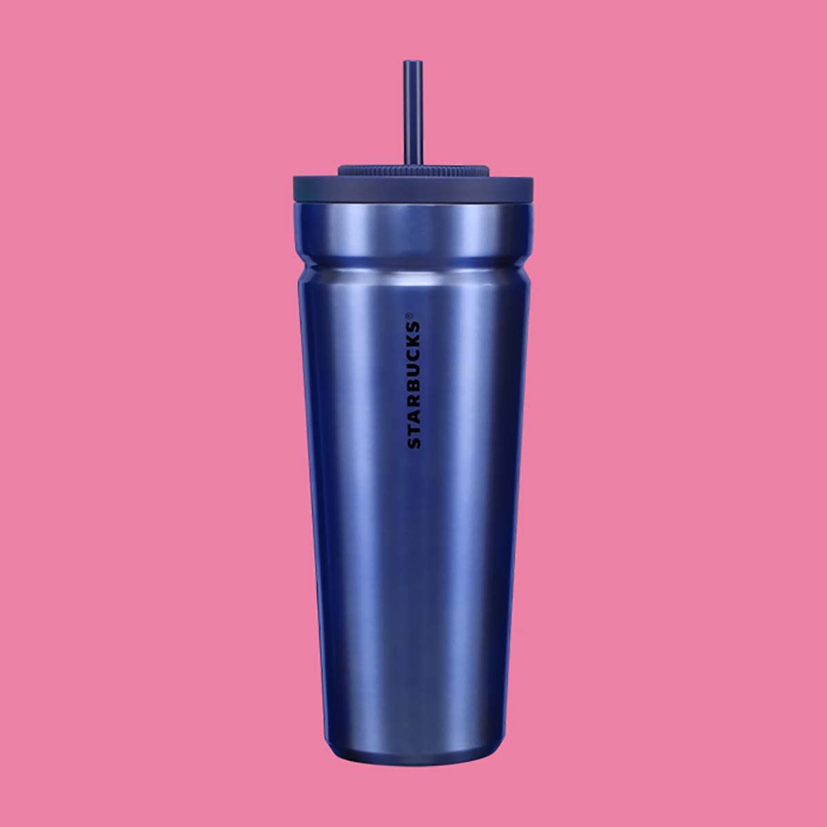Starbucks new Navy Blue Twist-to-Seal Straw Lid Cold Cup (24 oz).
