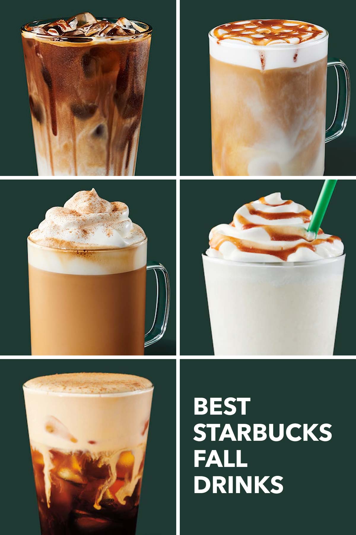 Five Starbucks fall drinks.