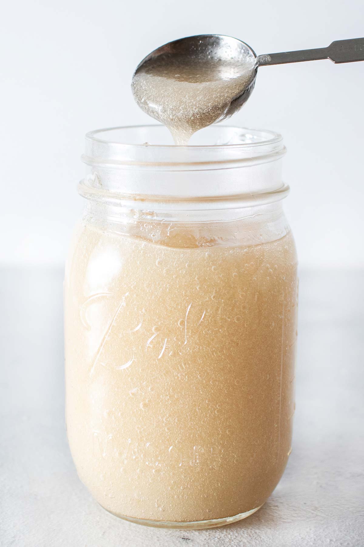 Starbucks Frappuccino base syrup in a jar.