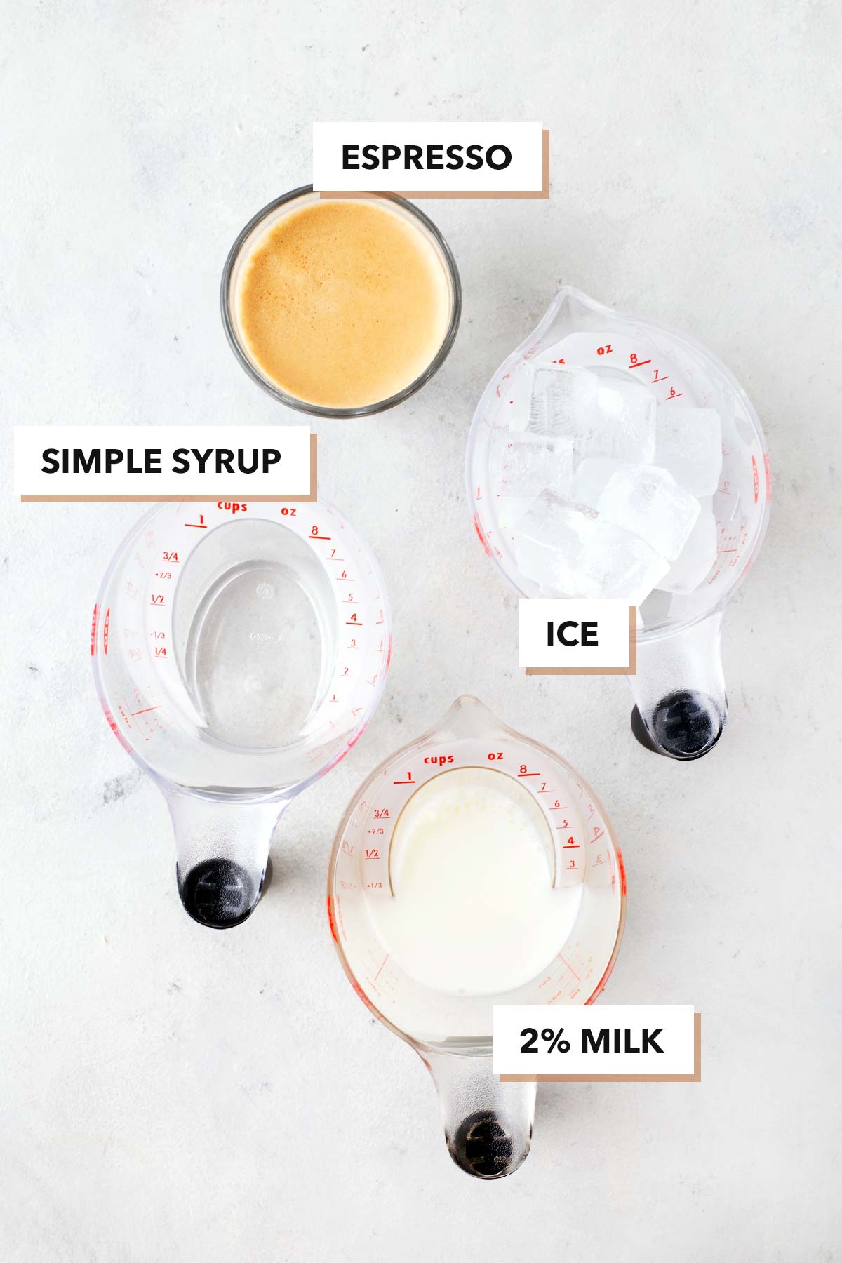 Starbucks Iced Shaken Espresso copycat drink ingredients.