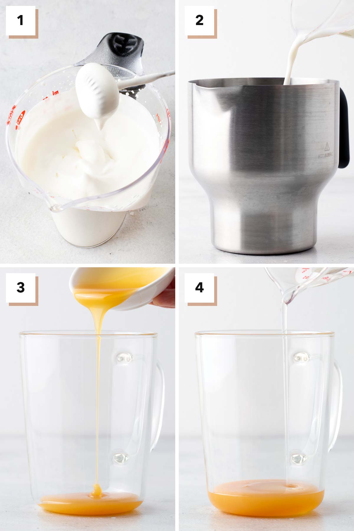 First four steps to make Starbucks Peppermint White Hot Chocolate Copycat