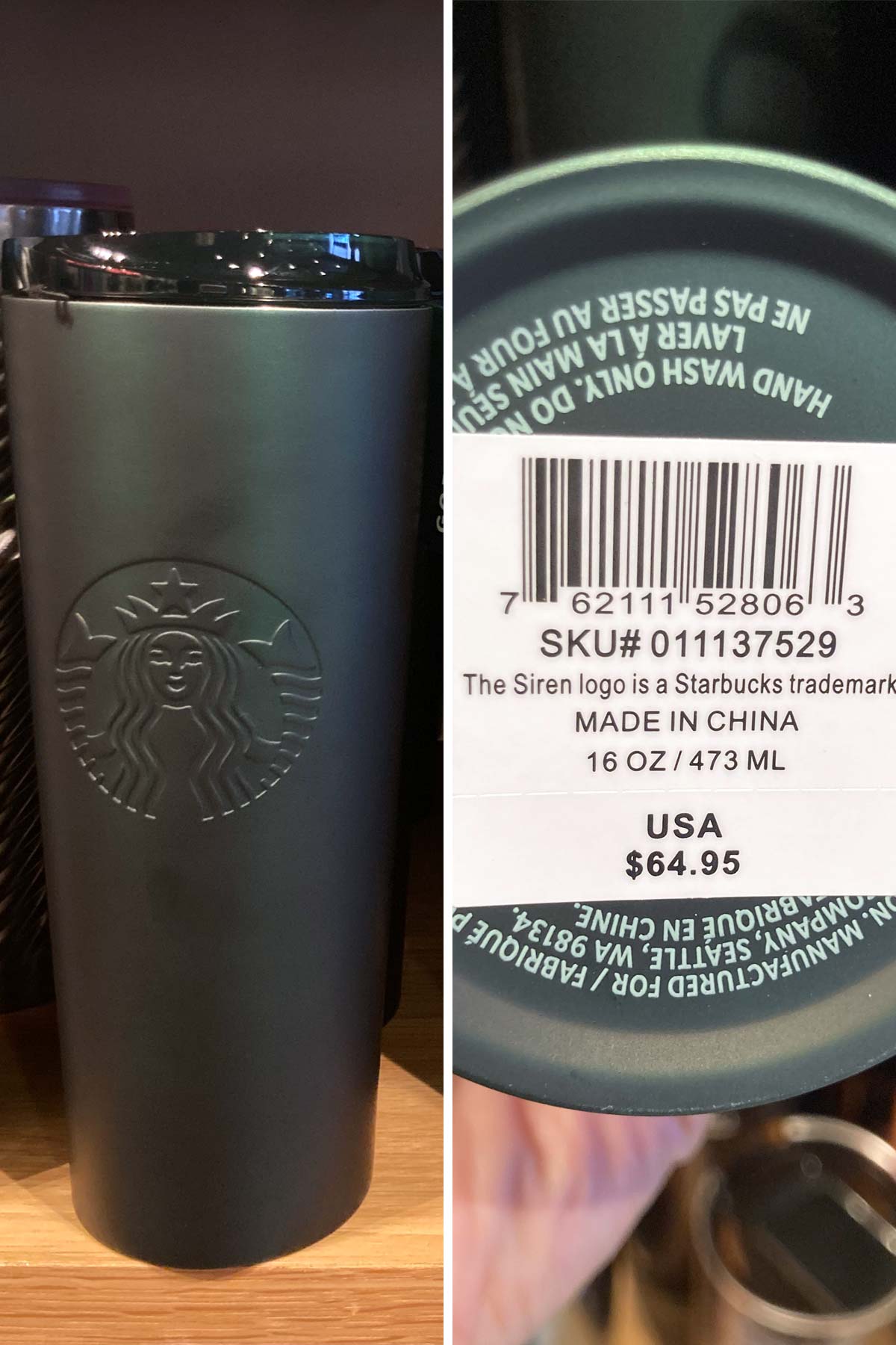 Starbucks January 2023 Refill Tumbler Coffee at Three