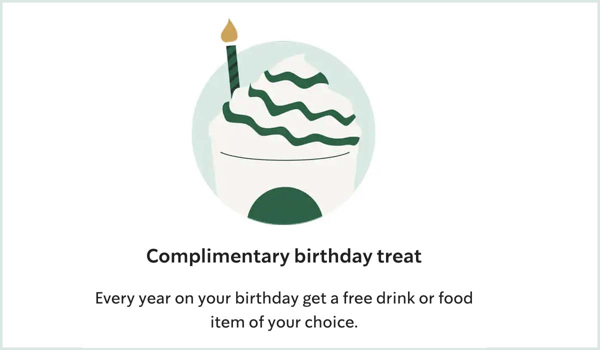 Starbucks birthday treat graphic.