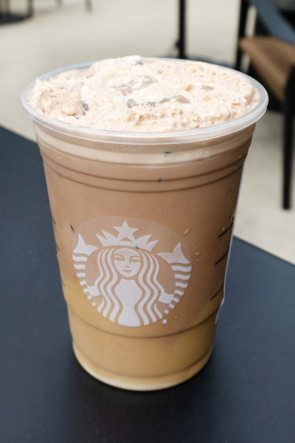 Cookies and Cream Cold Brew drink with mocha cold foam.