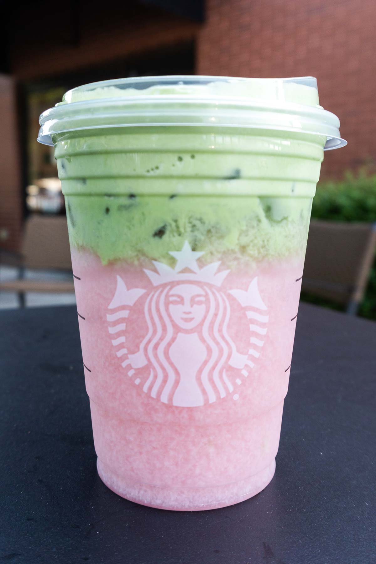 TikTok Matcha Pink Drink in a Starbucks cup.
